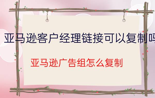 亚马逊客户经理链接可以复制吗 亚马逊广告组怎么复制？